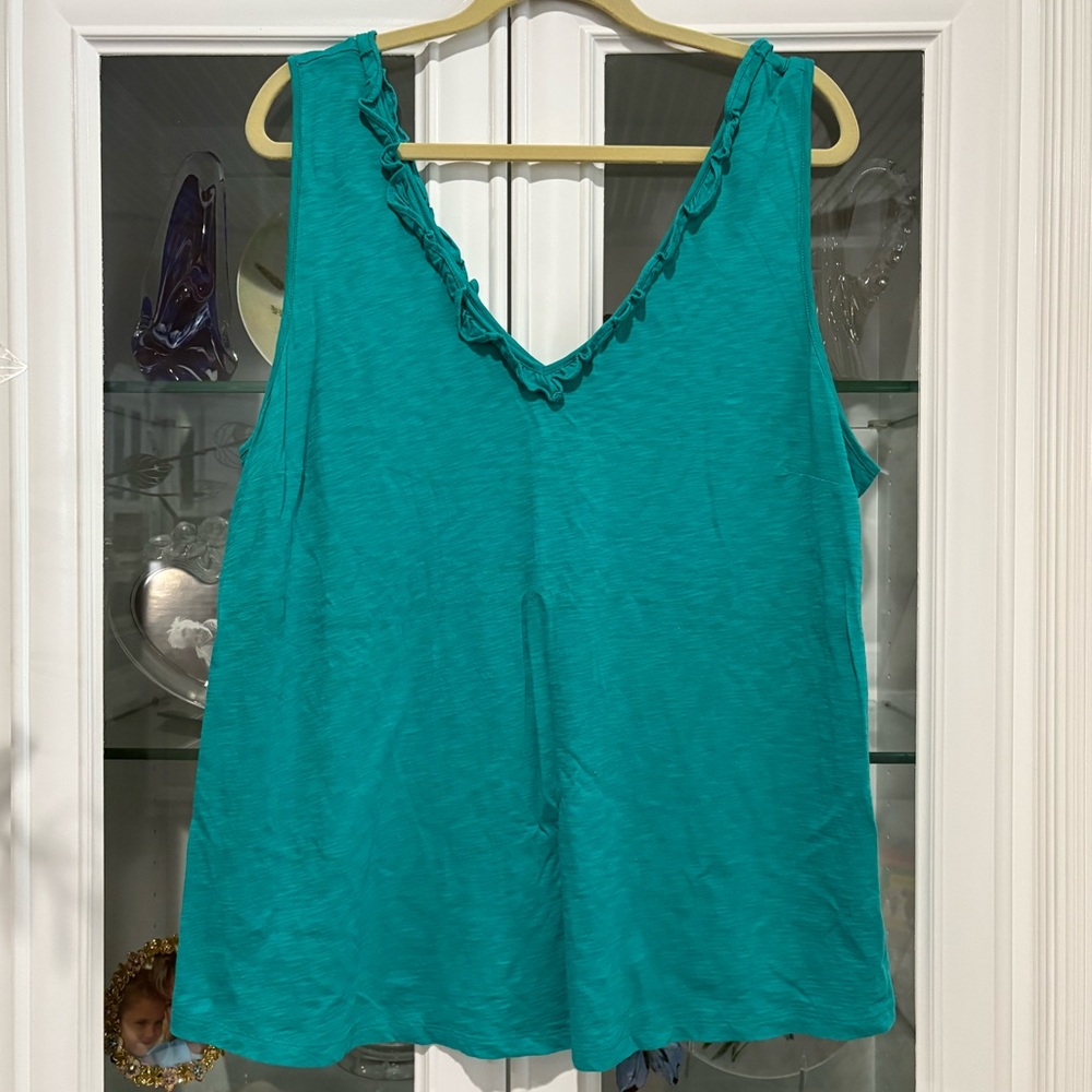 Lilly Pulitzer Green Ruffled Tank Top